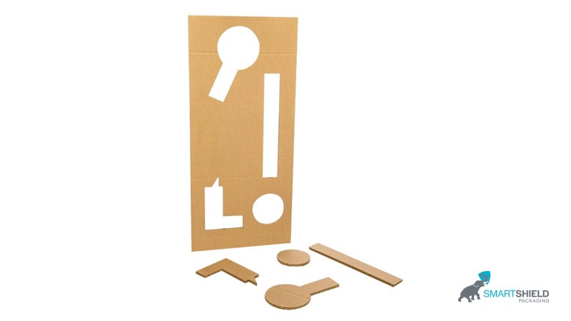 Carvings of cardboard packaging