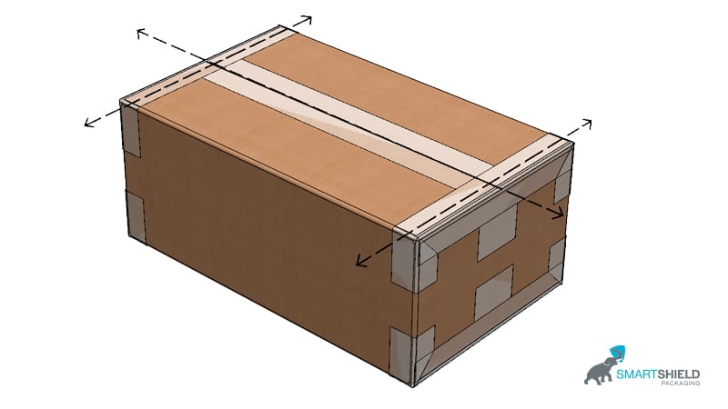 cardboard box graphic sealed with e-tape - 5 reasons to use e-tape