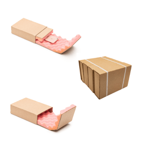 cardboard sleeve & convoluted foam